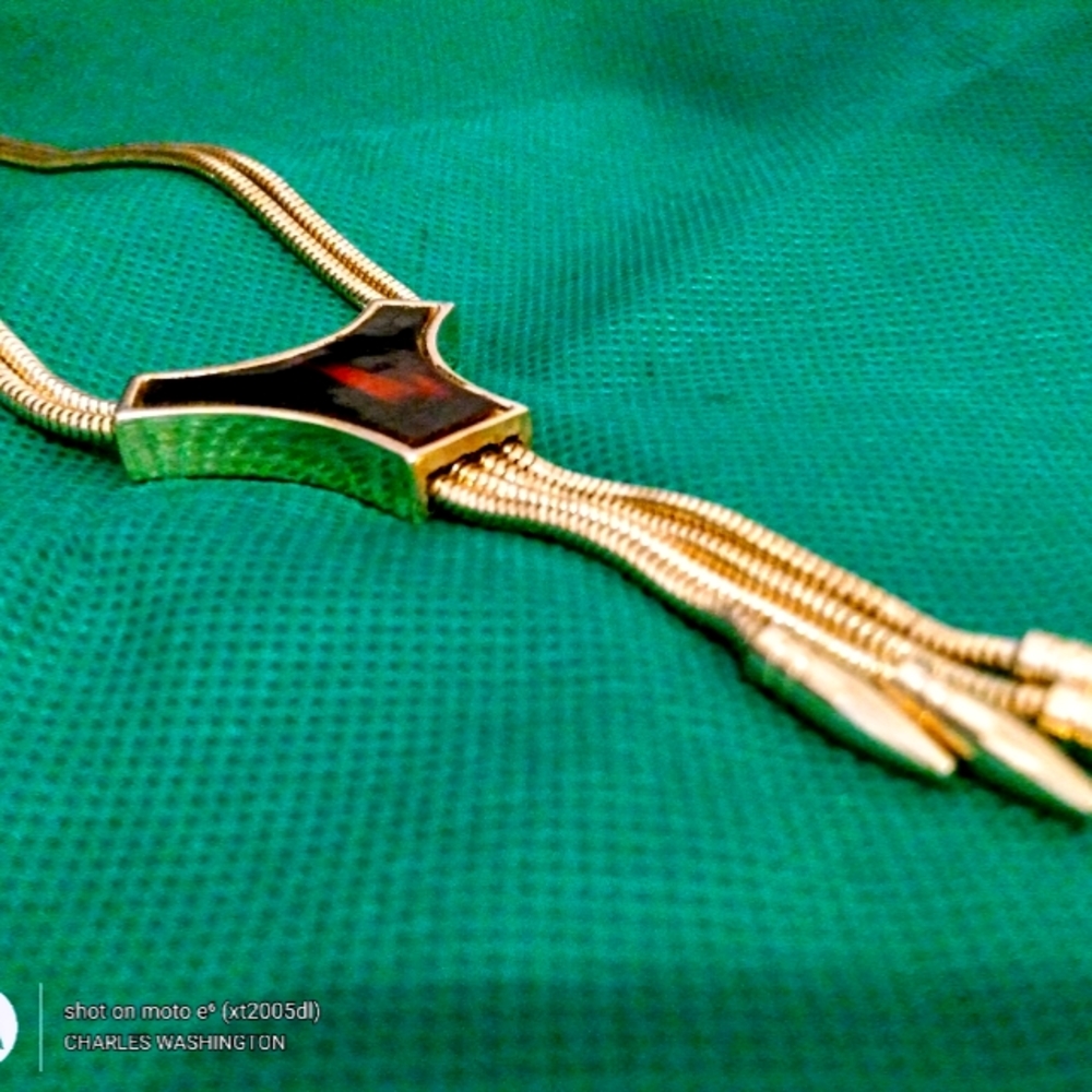 Vintage Trifari Stamped Goldtone Slide Necklace